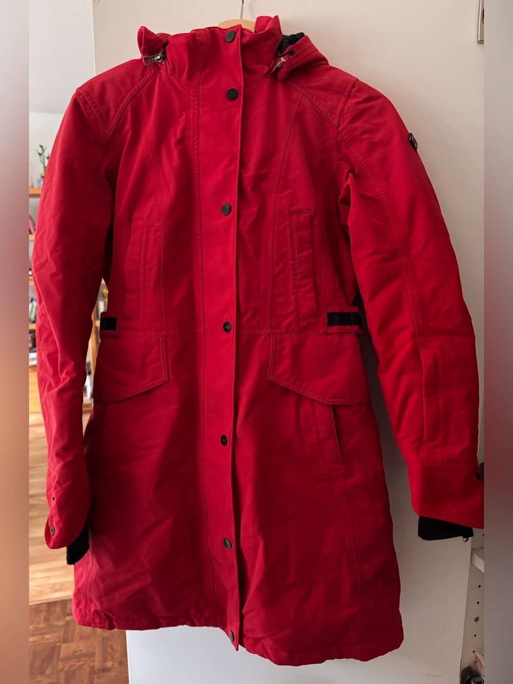 The North Face Red Goose Down Winter Parka Hooded Multi-Pocket Small